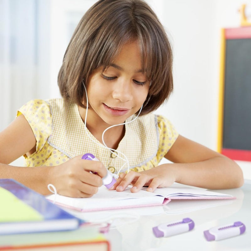 Muxdilu Pencil Erasers, Retractable Erasers for Pencils - White Purple, Pack of 5 - Image 5